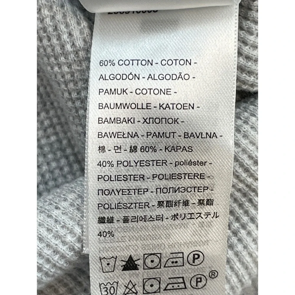 Levis T-Shirt Mens XL Beige Cotton Blend Thermal Crew Neck 1/4 Button Pullover